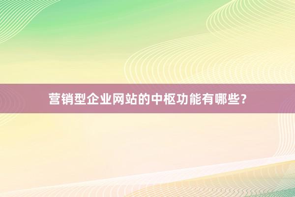营销型企业网站的中枢功能有哪些？